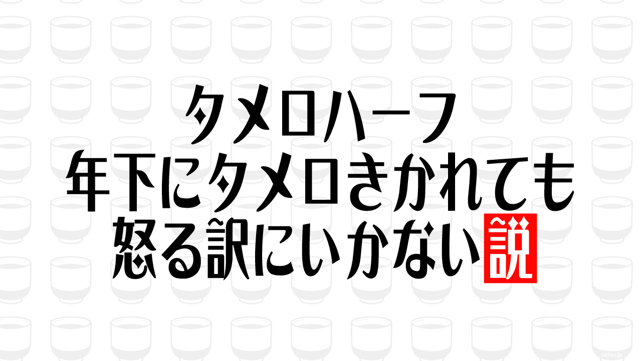 タメ口ハーフ 年下にタメ口きかれても 怒る訳にいかない説
