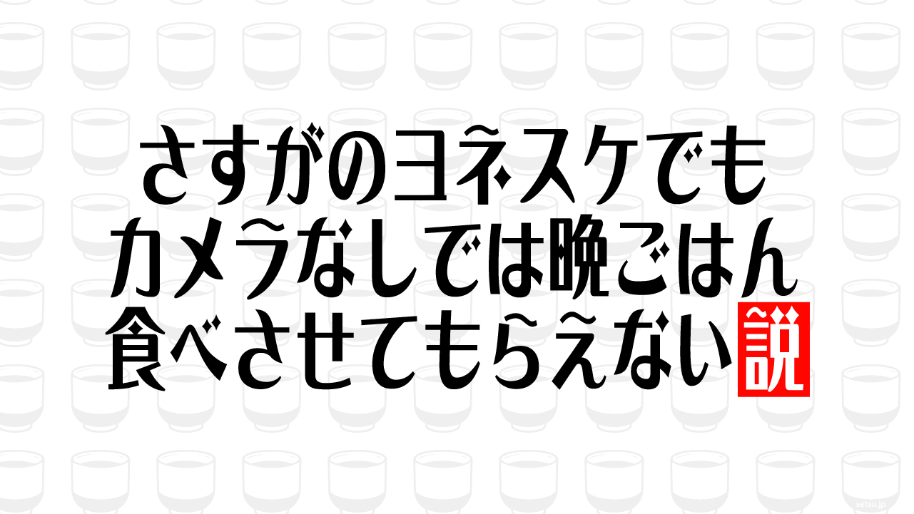 さすがのヨネスケでもカメラなしでは晩ごはん食べさせてもらえない説