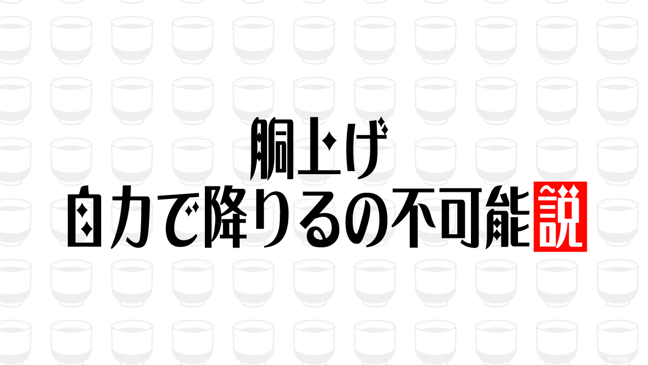 胴上げ 自力で降りるの不可能説