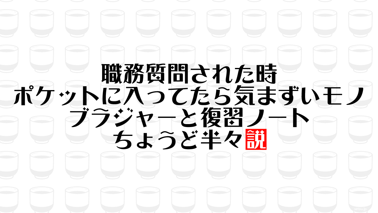 職務質問された時ポケットに入ってたら気まずいモノ ブラジャーと復習ノート ちょうど半々説