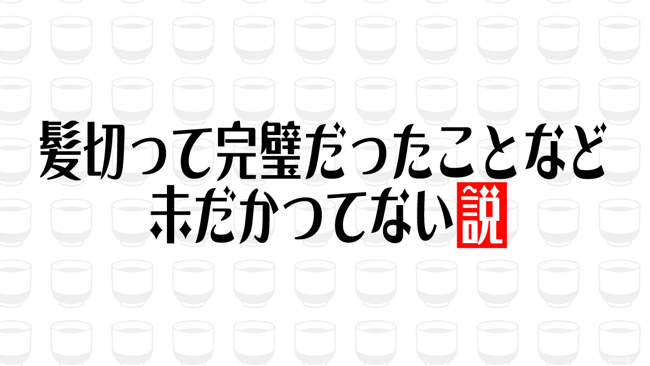 髪切って完璧だったことなど未だかつてない説