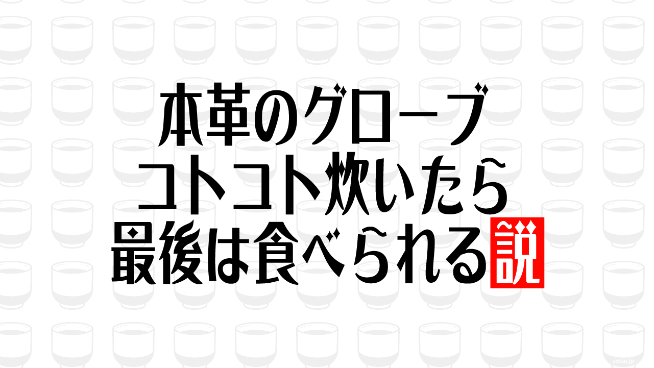 本革のグローブ コトコト炊いたら最後は食べられる説