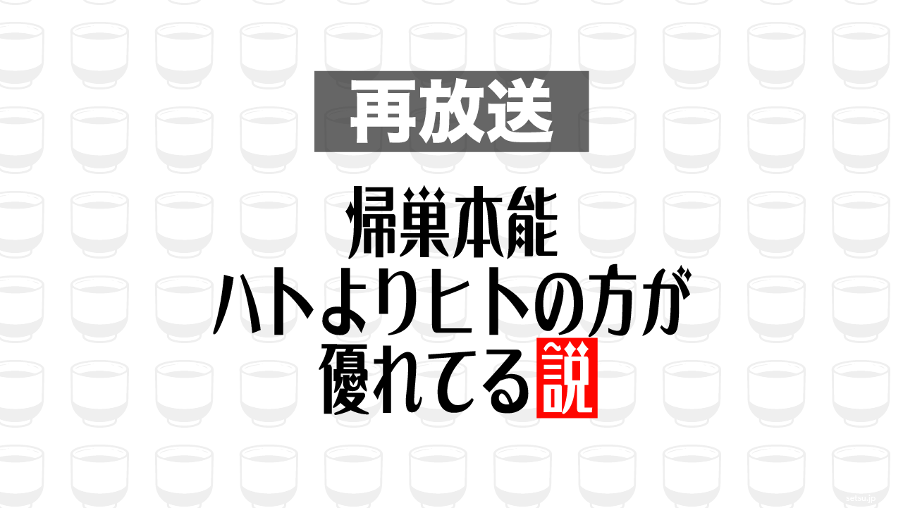 2015年12月9日放送分「帰巣本能 ハトよりヒトの方が優れてる説」を再放送
