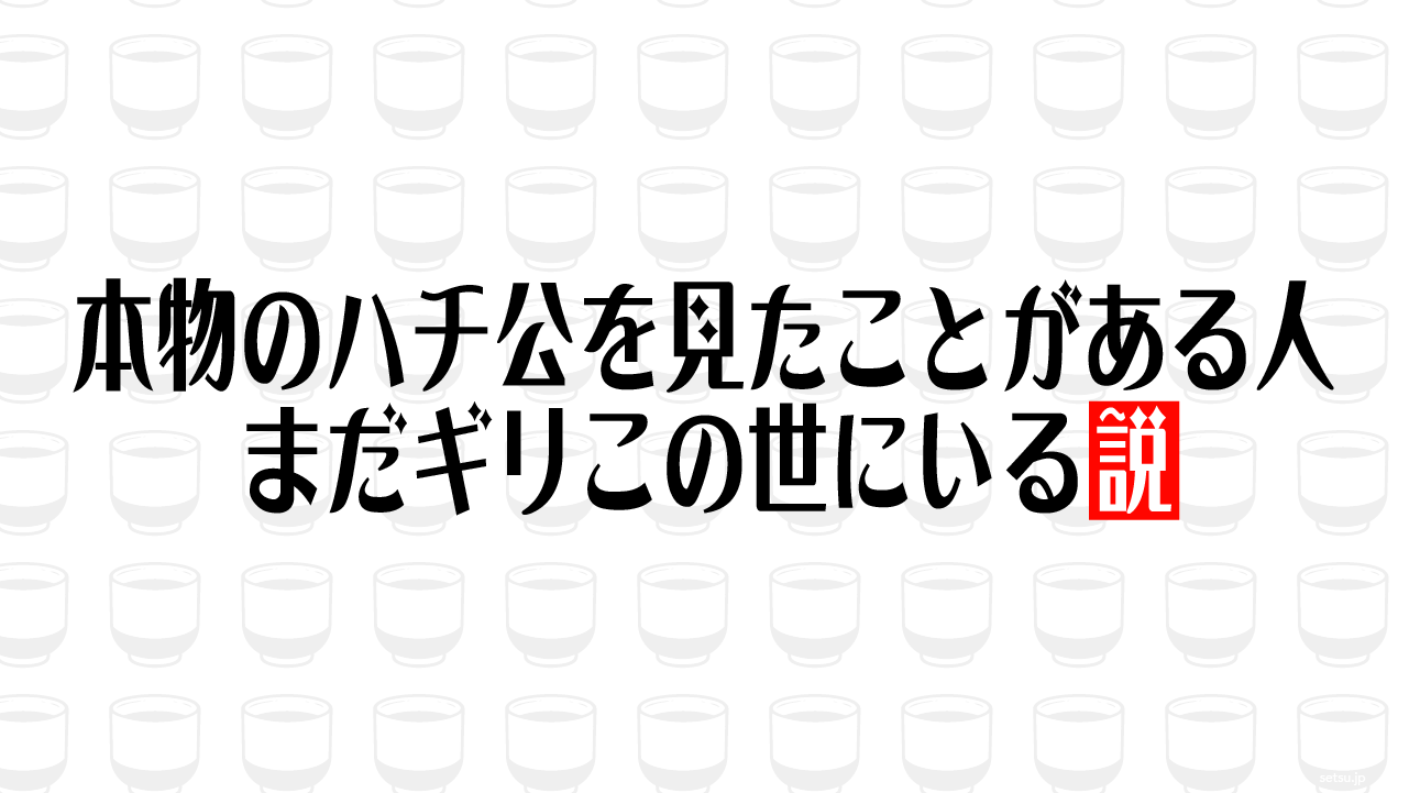 本物のハチ公を見たことがある人、まだギリこの世にいる説