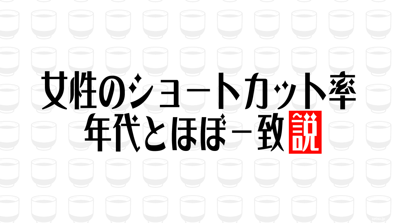 女性のショートカット率、年代とほぼ一致説