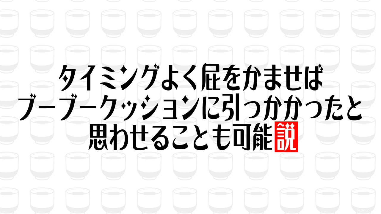 タイミングよく屁をかませばブーブークッションに引っかかったと思わせることも可能説