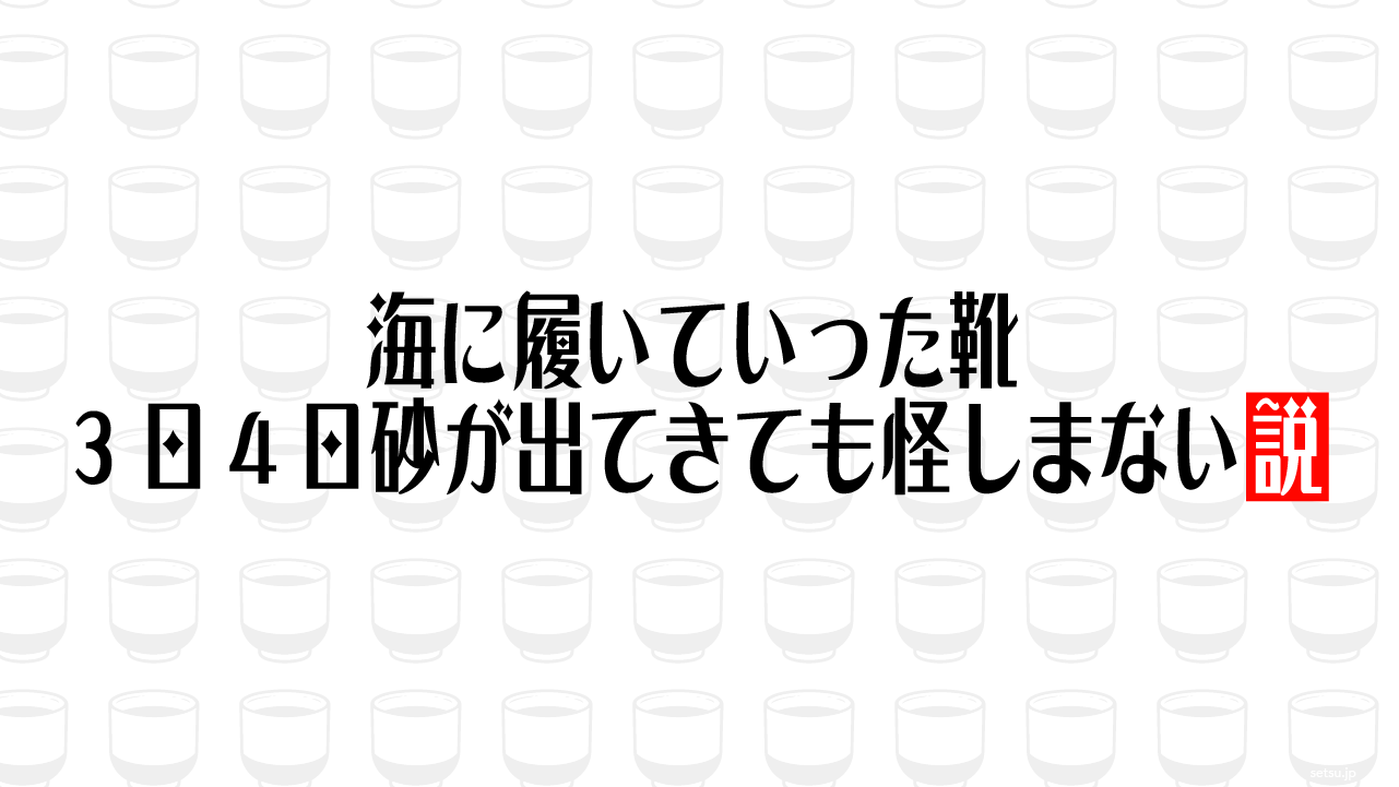 海に履いていった靴、3日4日砂が出てきても怪しまない説