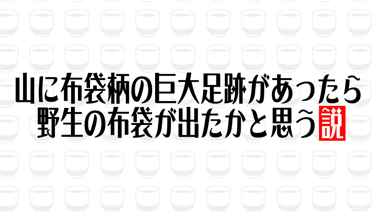 山に布袋柄の巨大足跡があったら野生の布袋が出たかと思う説