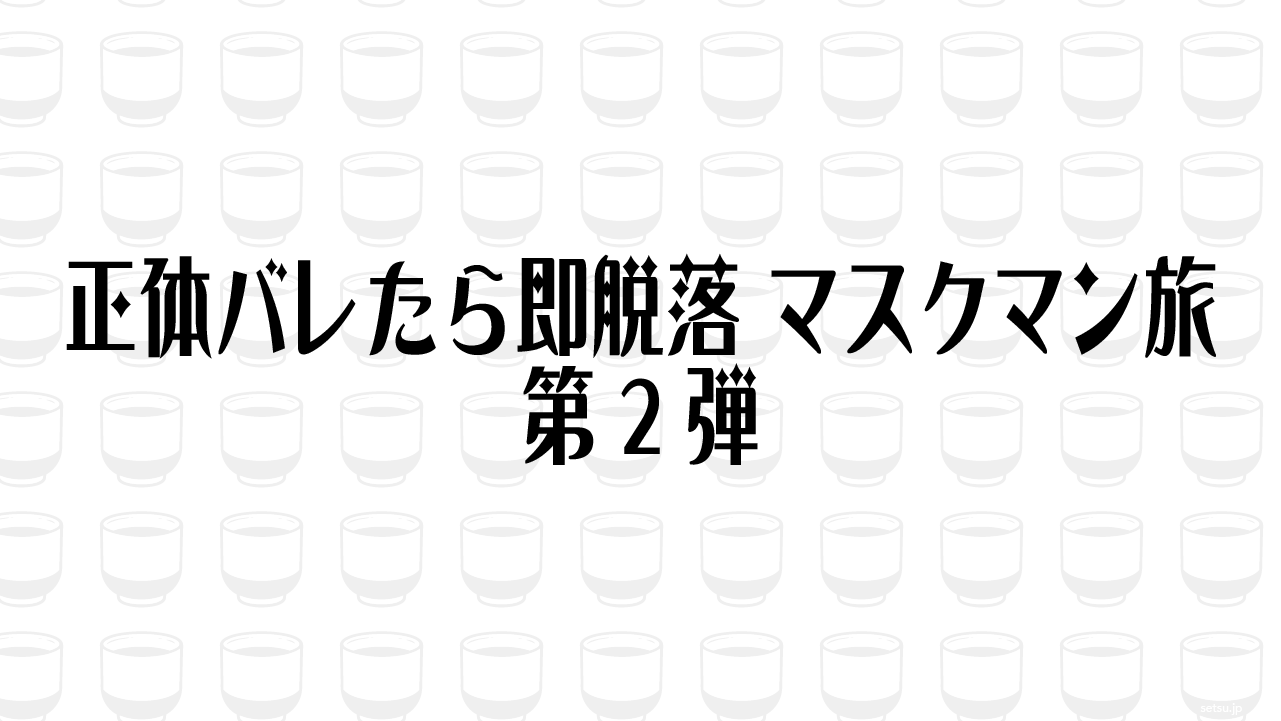 正体バレたら即脱落、マスクマン旅 第2弾