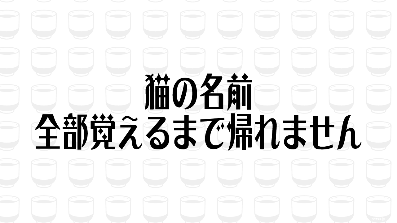 猫の名前全部覚えるまで帰れません