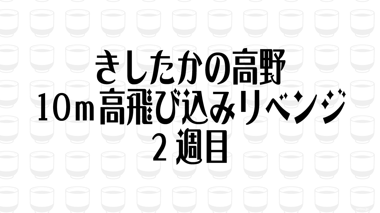 きしたかの高野10ｍ高飛び込みリベンジ 2週目