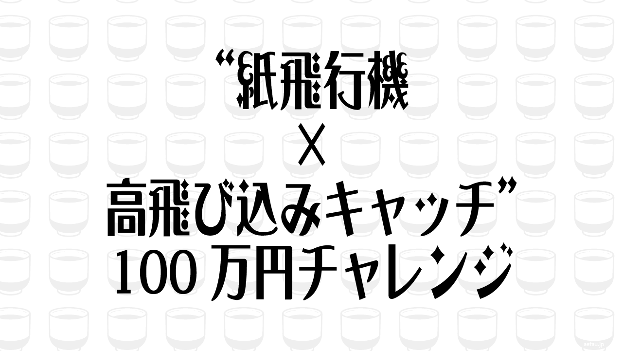 “紙飛行機×高飛び込みキャッチ”100万円チャレンジ